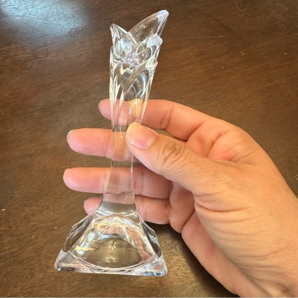 Mikasa Crystal Candle Holders Vintage 1980’s Deco Pattern Tulip Shape Tops - Picture 6 of 12